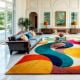 Handcrafted Multicolor Abstract Contemporary Living Room Rug
